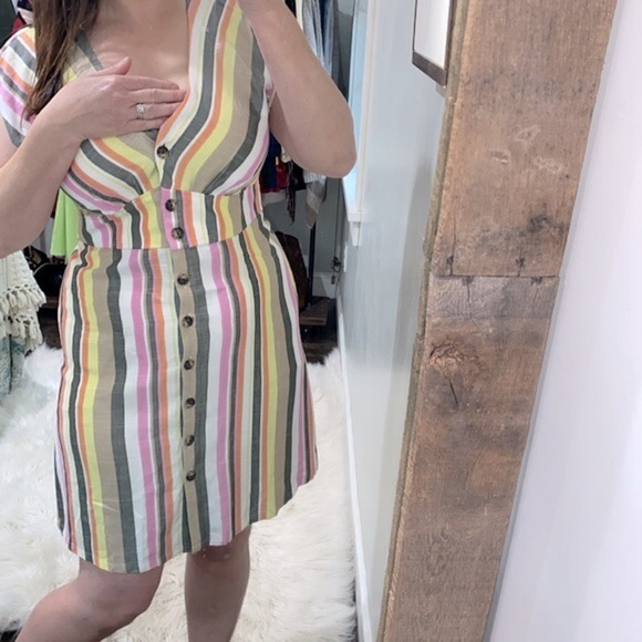 LOFT striped boho dress size 12 Petite new with tags - Picture 2 of 4